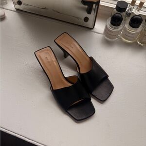 (NEW) BY FAR Black Leather Heels